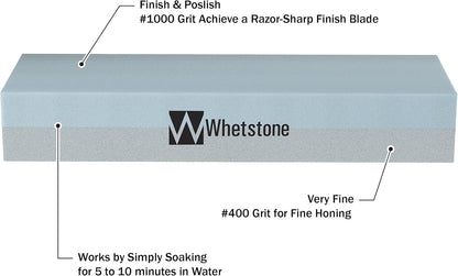 Sided, Gray Knife Stone-Dual 400/1000 Grit Wet Block-Sharpens and Polishes Sharp Tools and Kitchen, Hunting, and Pocket Knives by Whetstone, 1-Pack, Limestone