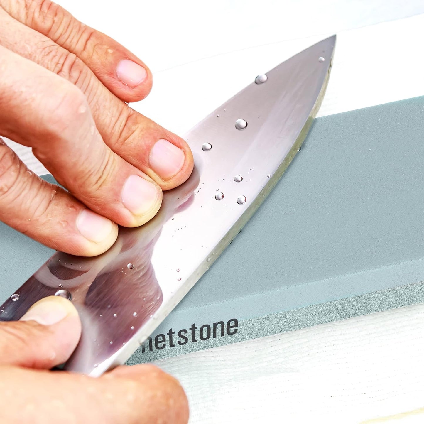 Sided, Gray Knife Stone-Dual 400/1000 Grit Wet Block-Sharpens and Polishes Sharp Tools and Kitchen, Hunting, and Pocket Knives by Whetstone, 1-Pack, Limestone
