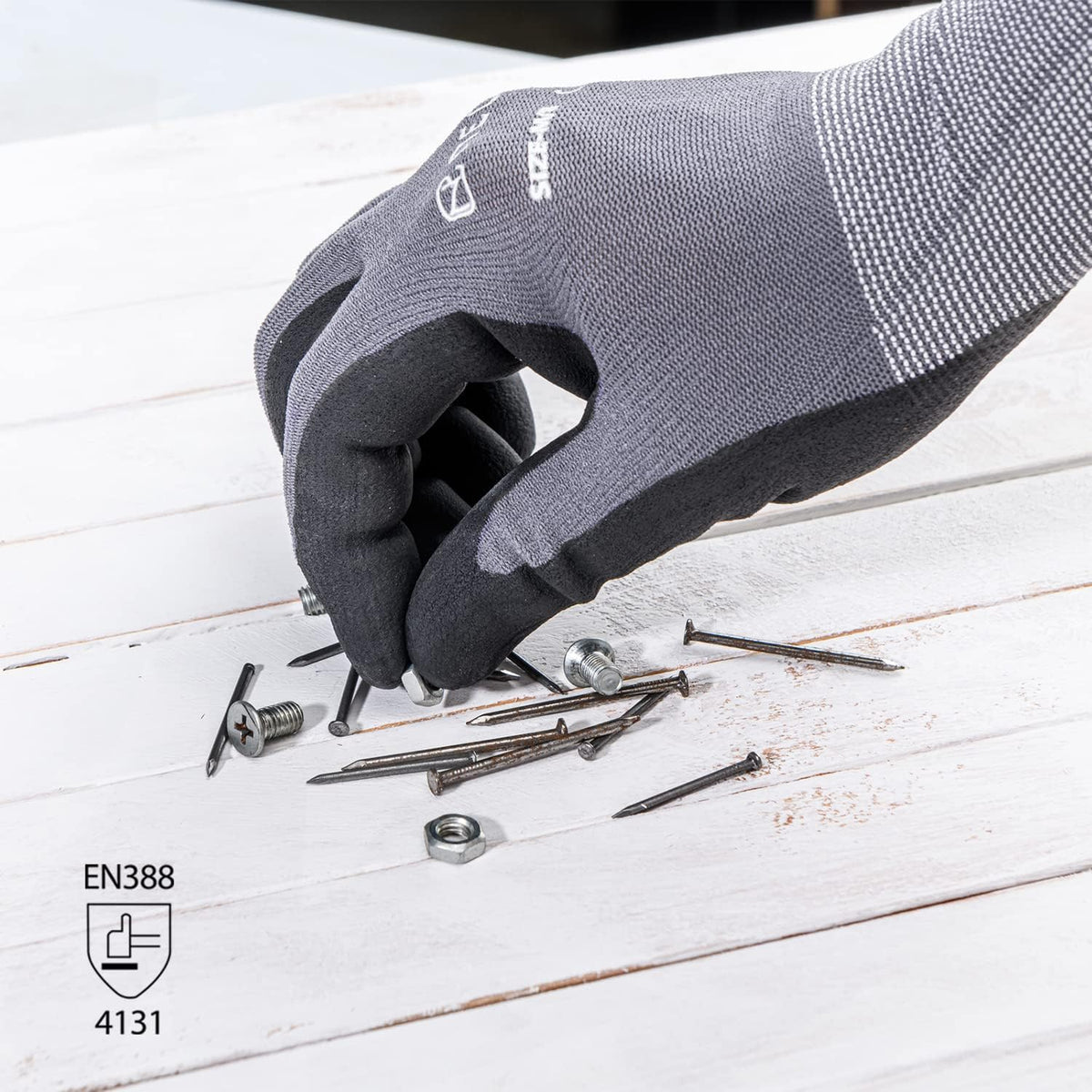 Safety Work Gloves MicroFoam Nitrile Coated-3/6/12/36 Pairs,Breathable Nylon Working Gloves for Men Women