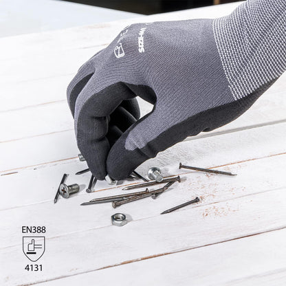 Safety Work Gloves MicroFoam Nitrile Coated-3/6/12/36 Pairs,Breathable Nylon Working Gloves for Men Women