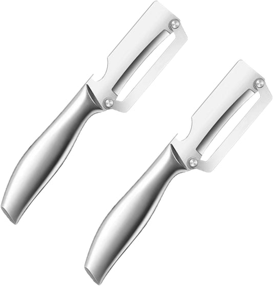 2 Pcs Heavy Duty Vegetable Peeler Professional Peeling Knife with Ultra Sharp Blades for Pumpkin, Sugarcane, Easy To Remove Hard Skin