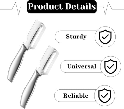 2 Pcs Heavy Duty Vegetable Peeler Professional Peeling Knife with Ultra Sharp Blades for Pumpkin, Sugarcane, Easy To Remove Hard Skin
