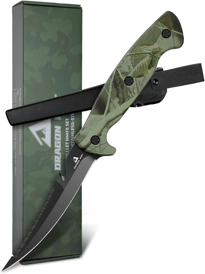 5 inch Bait Knive, Black Stainless Fillet Fishing Knife with Large Non-Slip Handles - Essential Tool for Anglers