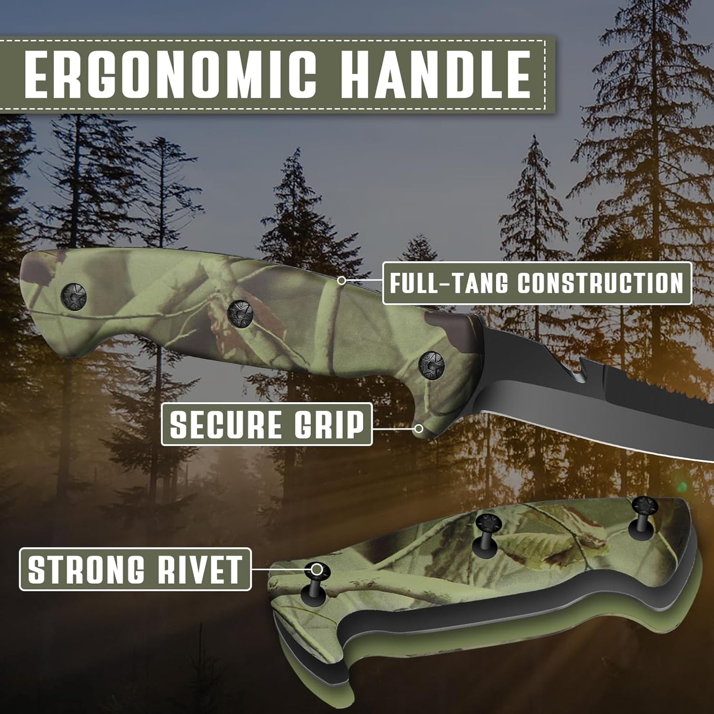 5 inch Bait Knive, Black Stainless Fillet Fishing Knife with Large Non-Slip Handles - Essential Tool for Anglers