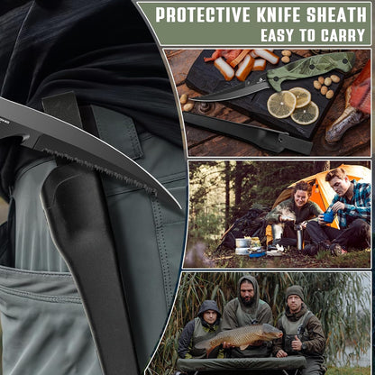 5 inch Bait Knive, Black Stainless Fillet Fishing Knife with Large Non-Slip Handles - Essential Tool for Anglers