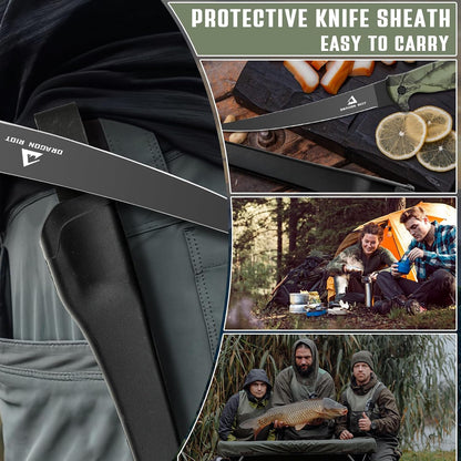 5 inch Bait Knive, Black Stainless Fillet Fishing Knife with Large Non-Slip Handles - Essential Tool for Anglers