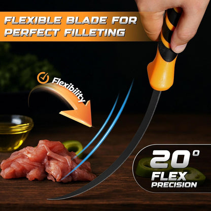 5 inch Bait Knive, Black Stainless Fillet Fishing Knife with Large Non-Slip Handles - Essential Tool for Anglers