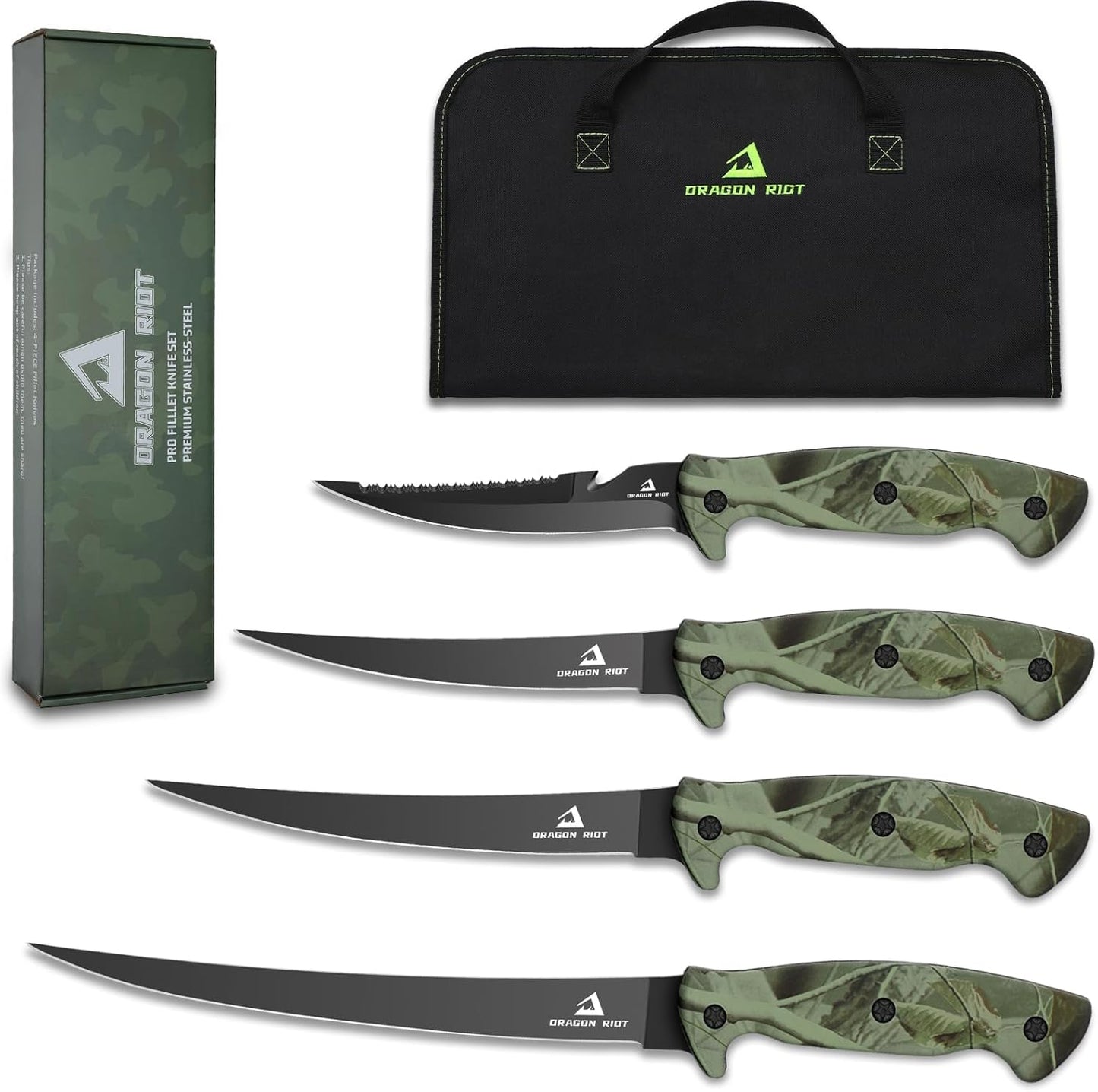 5 inch Bait Knive, Black Stainless Fillet Fishing Knife with Large Non-Slip Handles - Essential Tool for Anglers