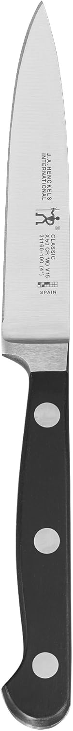 Classic 4-Inch Paring Knife, Razor-Sharp, German Engineered | Fully Forged Construction Provides Balance with Traditional Triple-Rivet Handles Enables Comfortable Easy Cutting.