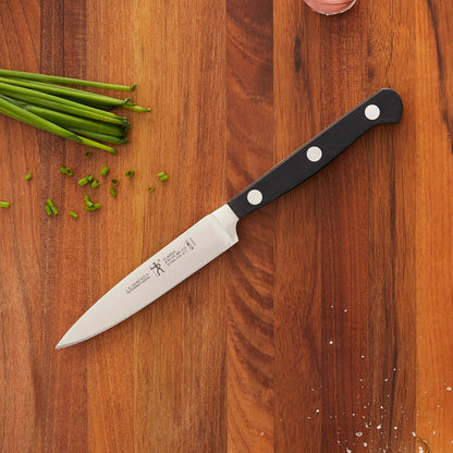 Classic 4-Inch Paring Knife, Razor-Sharp, German Engineered | Fully Forged Construction Provides Balance with Traditional Triple-Rivet Handles Enables Comfortable Easy Cutting.