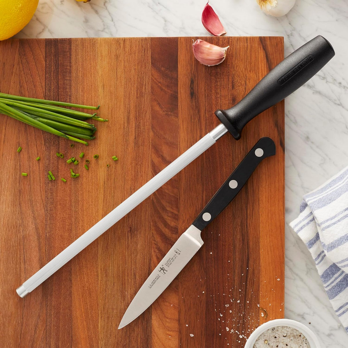 Classic 4-Inch Paring Knife, Razor-Sharp, German Engineered | Fully Forged Construction Provides Balance with Traditional Triple-Rivet Handles Enables Comfortable Easy Cutting.