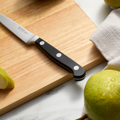 Classic 4-Inch Paring Knife, Razor-Sharp, German Engineered | Fully Forged Construction Provides Balance with Traditional Triple-Rivet Handles Enables Comfortable Easy Cutting.