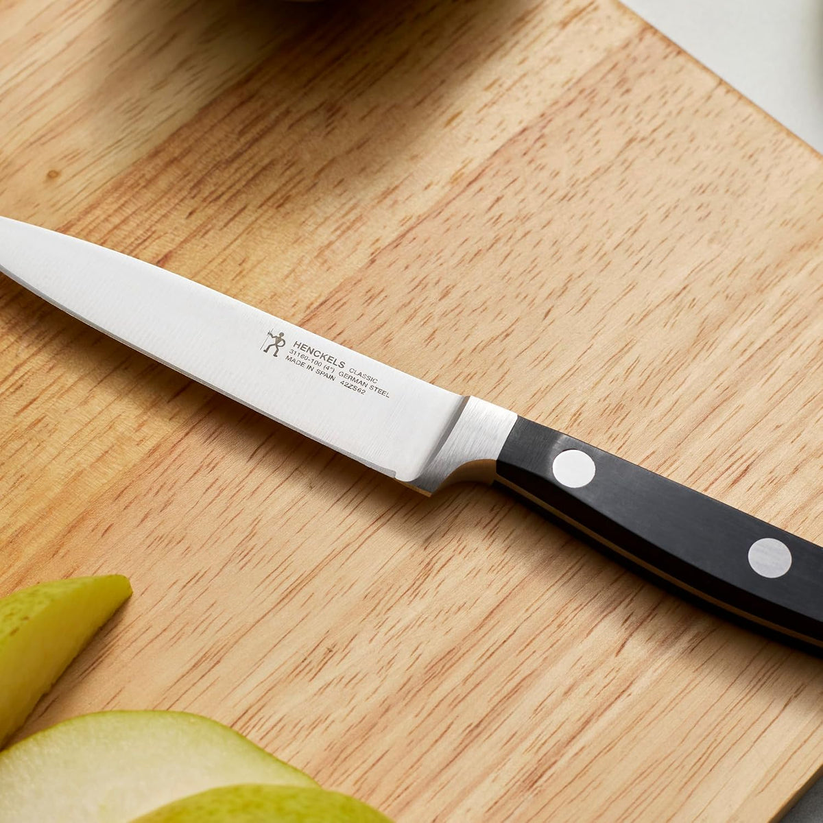 Classic 4-Inch Paring Knife, Razor-Sharp, German Engineered | Fully Forged Construction Provides Balance with Traditional Triple-Rivet Handles Enables Comfortable Easy Cutting.