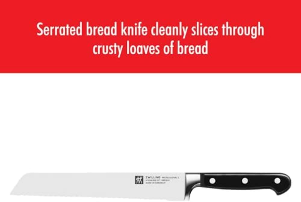 Professional S 8-inch Razor-Sharp German Bread Knife, Made in Company-Owned German Factory with Special Formula Steel perfected for almost 300 Years, Dishwasher Safe