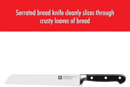 Professional S 8-inch Razor-Sharp German Bread Knife, Made in Company-Owned German Factory with Special Formula Steel perfected for almost 300 Years, Dishwasher Safe