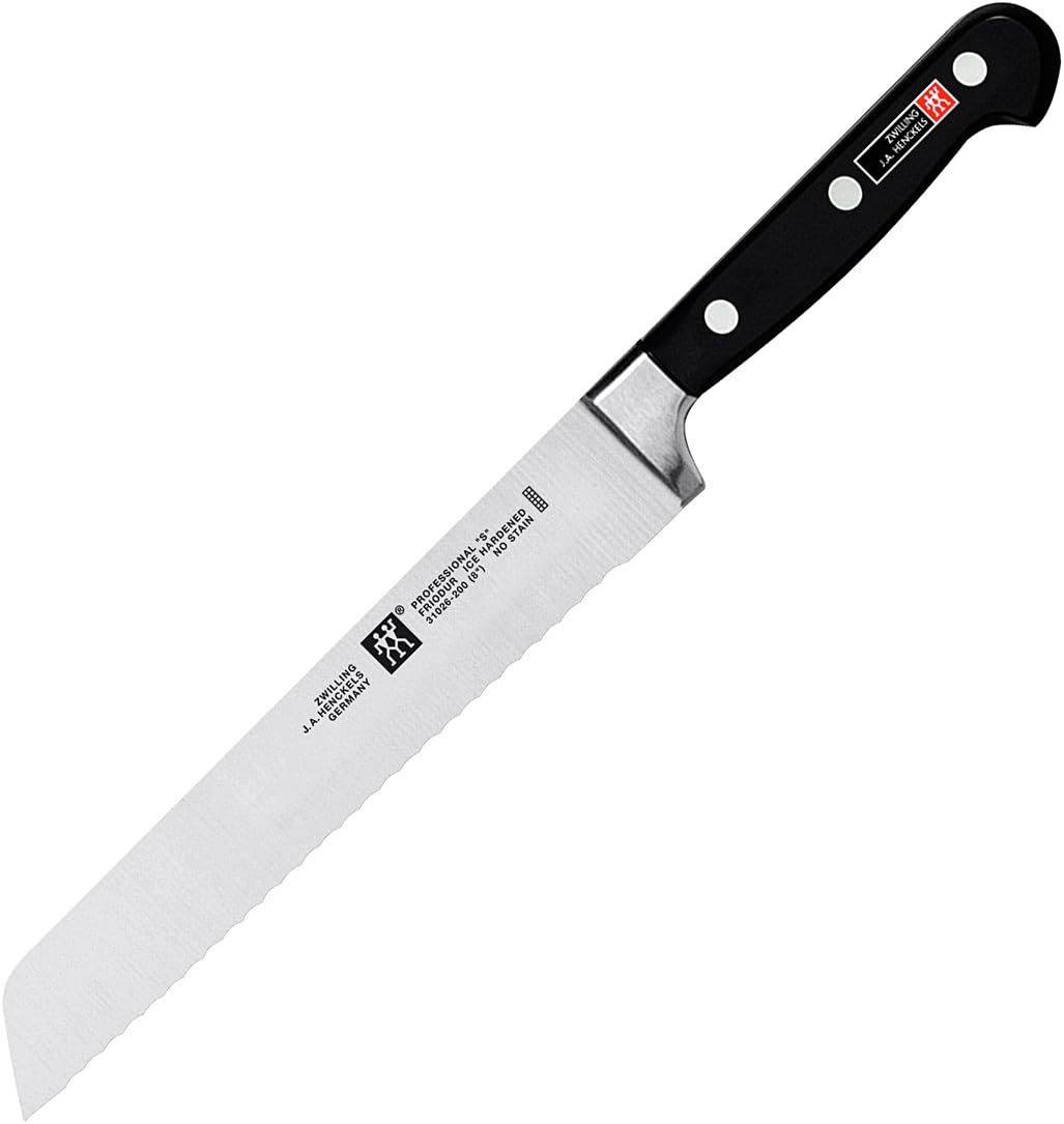 Professional S 8-inch Razor-Sharp German Bread Knife, Made in Company-Owned German Factory with Special Formula Steel perfected for almost 300 Years, Dishwasher Safe