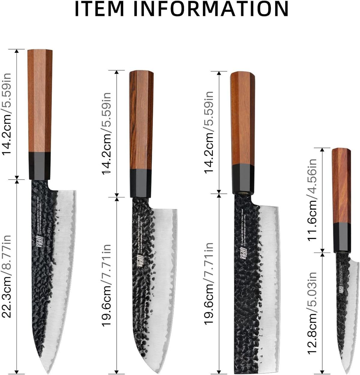 Japanese Kiritsuke Knife, 9 Inch Gyuto Chef Knife, Kitchen Knife with High Carbon Steel Blade, Octagonal Handle, for Meat, Fish, Vegetables and Fruits, Dynasty Series