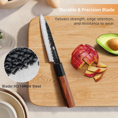 Japanese Kiritsuke Knife, 9 Inch Gyuto Chef Knife, Kitchen Knife with High Carbon Steel Blade, Octagonal Handle, for Meat, Fish, Vegetables and Fruits, Dynasty Series