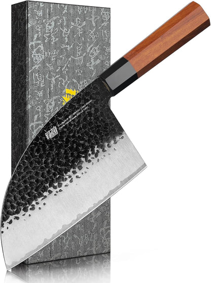Japanese Kiritsuke Knife, 9 Inch Gyuto Chef Knife, Kitchen Knife with High Carbon Steel Blade, Octagonal Handle, for Meat, Fish, Vegetables and Fruits, Dynasty Series