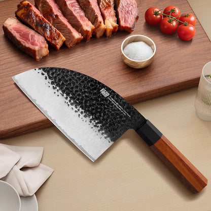 Japanese Kiritsuke Knife, 9 Inch Gyuto Chef Knife, Kitchen Knife with High Carbon Steel Blade, Octagonal Handle, for Meat, Fish, Vegetables and Fruits, Dynasty Series