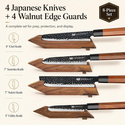 Japanese Kiritsuke Knife, 9 Inch Gyuto Chef Knife, Kitchen Knife with High Carbon Steel Blade, Octagonal Handle, for Meat, Fish, Vegetables and Fruits, Dynasty Series