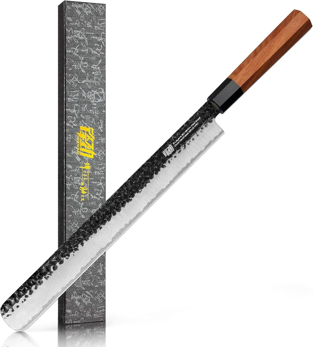 Japanese Kiritsuke Knife, 9 Inch Gyuto Chef Knife, Kitchen Knife with High Carbon Steel Blade, Octagonal Handle, for Meat, Fish, Vegetables and Fruits, Dynasty Series