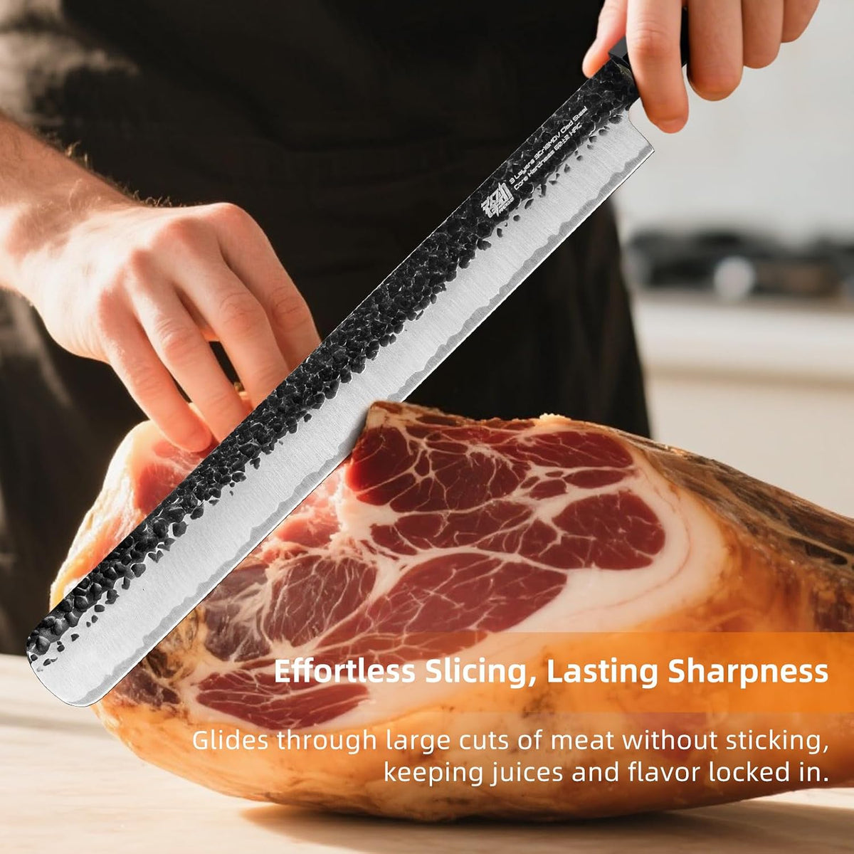 Japanese Kiritsuke Knife, 9 Inch Gyuto Chef Knife, Kitchen Knife with High Carbon Steel Blade, Octagonal Handle, for Meat, Fish, Vegetables and Fruits, Dynasty Series