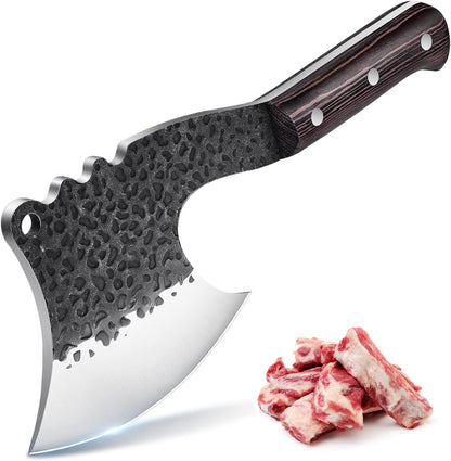 Meat Bone Cleaver Knife - Black Heavy Duty Butcher Meat Cutting Axes
