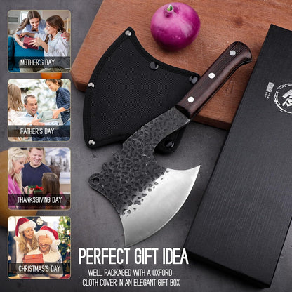 Meat Bone Cleaver Knife - Black Heavy Duty Butcher Meat Cutting Axes