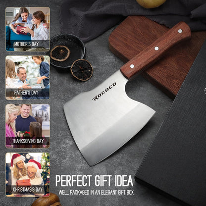 Meat Bone Cleaver Knife - Black Heavy Duty Butcher Meat Cutting Axes