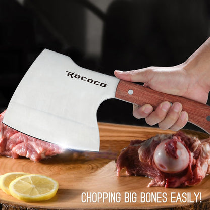 Meat Bone Cleaver Knife - Black Heavy Duty Butcher Meat Cutting Axes
