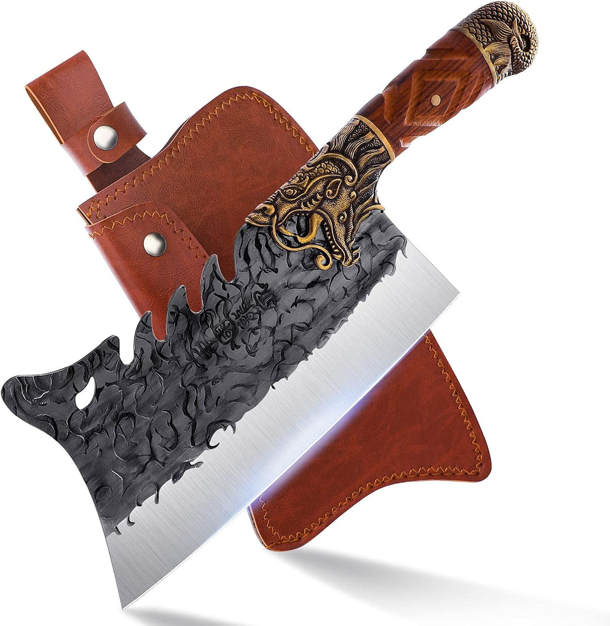 Meat Bone Cleaver Knife - Black Heavy Duty Butcher Meat Cutting Axes