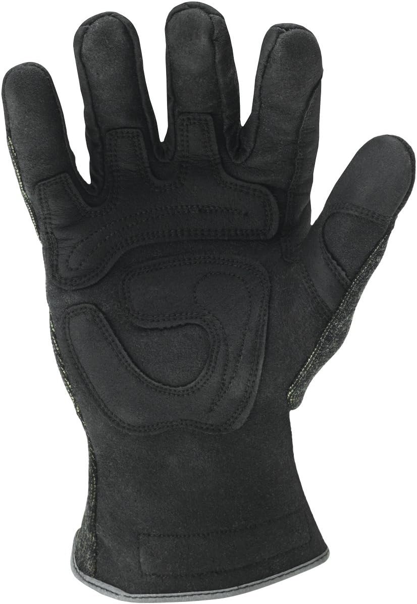 Ironclad HEATWORX REINFORCED; Heat and Cut Resistant Gloves, Palm Heat Protection Rated up to 450°F, (1 Pair), Black