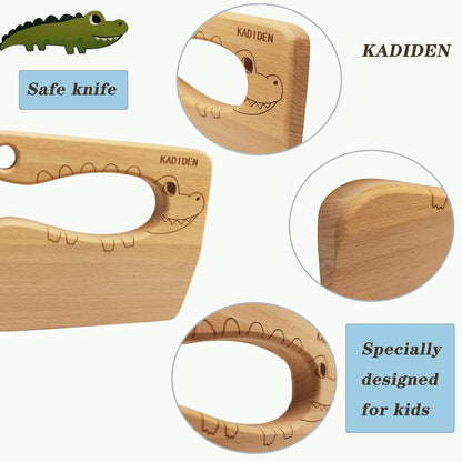 Wooden Kids Knife for Real Cooking, Montessori Kitchen Tool for Toddlers