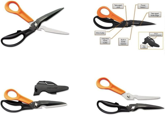 Cuts + More Titanium All Purpose Scissors w/ Sharpener and Take Apart Knife
