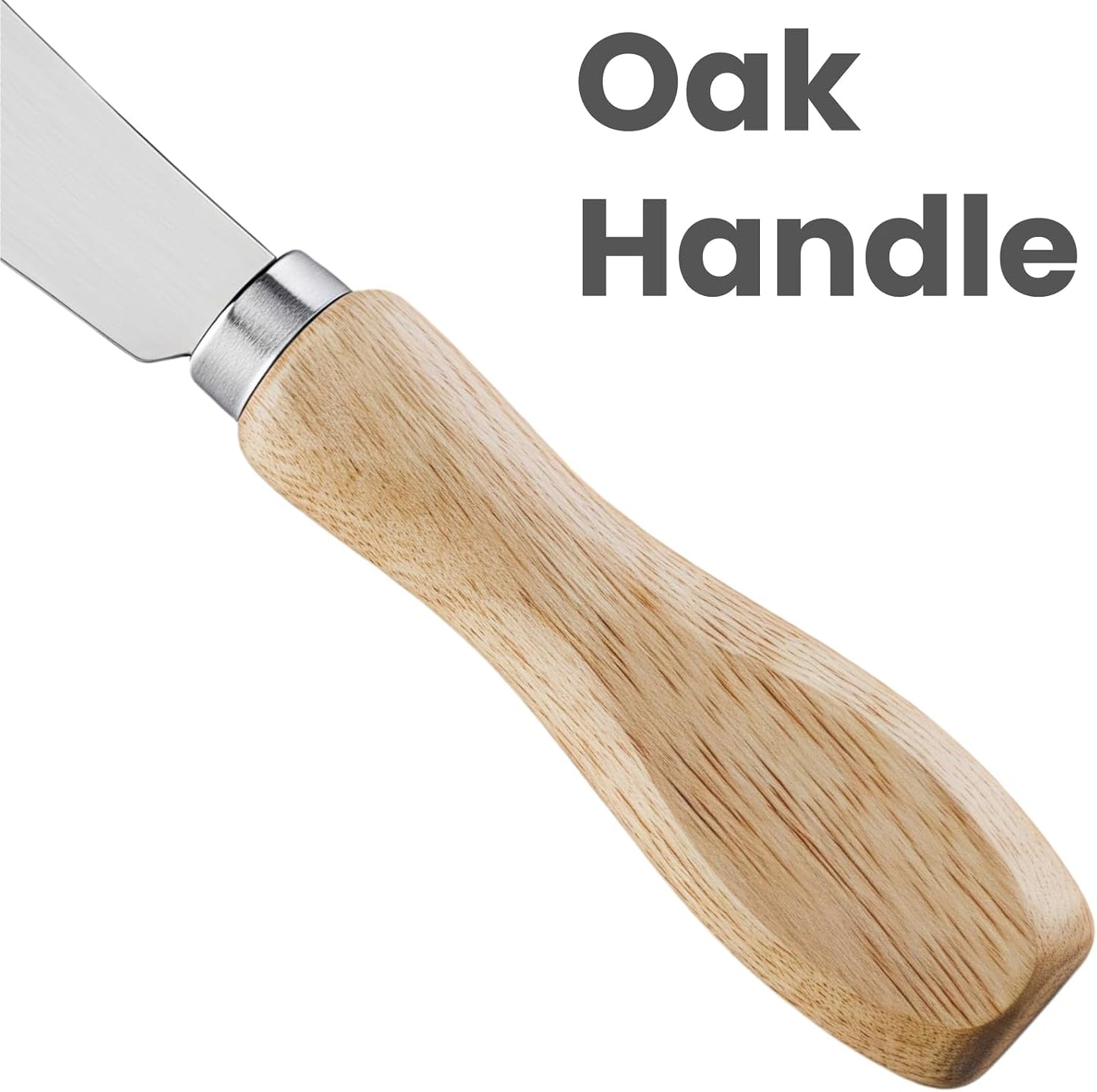 Butter Knives Set of 2, Oak Handle, Durable Stainless Steel Blade, Butter Knife for Smooth Spreading Butter Cream Cheese Jam, Ideal for Bagels, Sandwiches, Butter Knife Spreader 6 Inches (Oak 6.2")