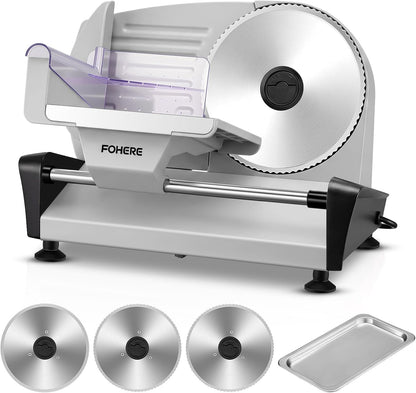 FOHERE 250W Electric Meat Slicer Machine for