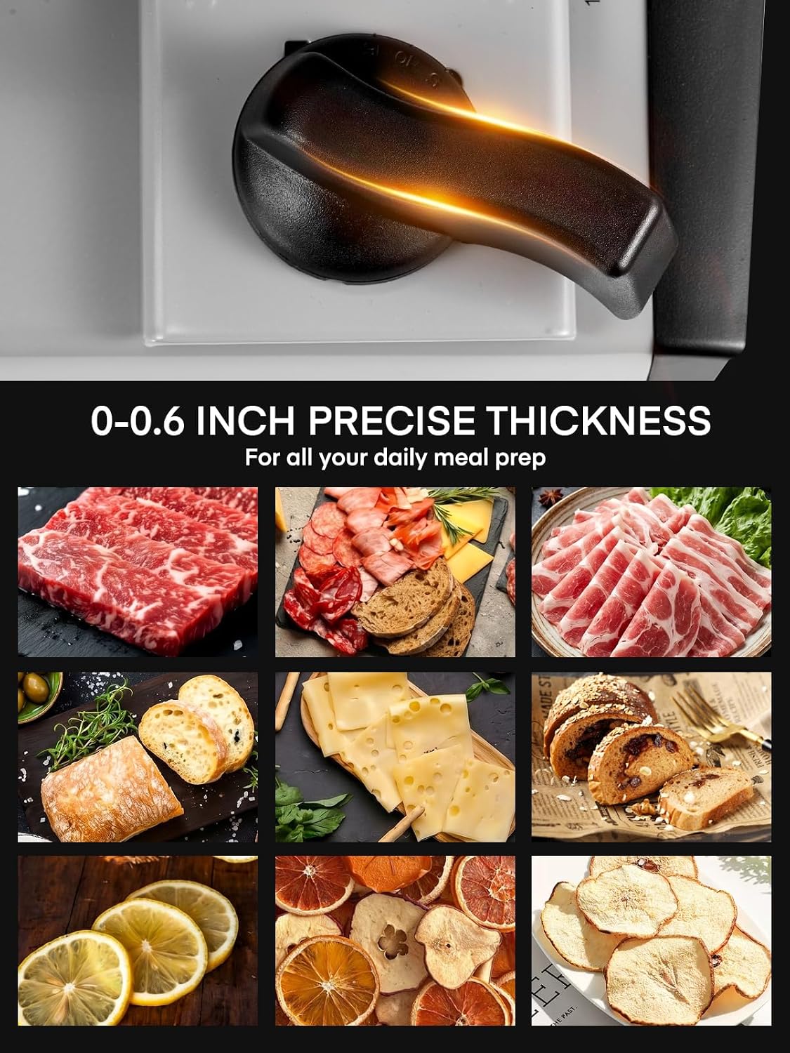 FOHERE 250W Electric Meat Slicer Machine for