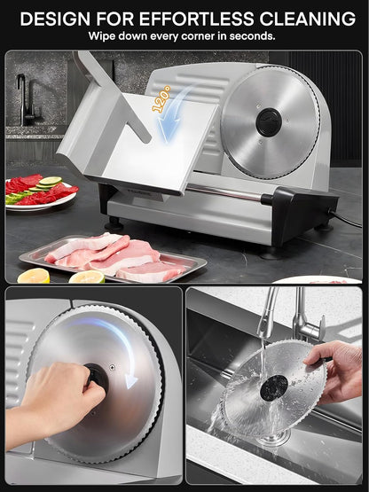 FOHERE 250W Electric Meat Slicer Machine for