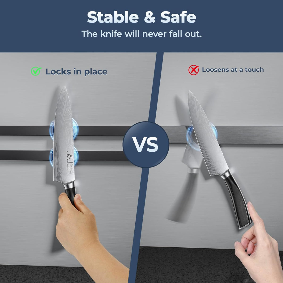 16.5 Inch Heavy-Duty Magnetic Knife Holder for Refrigerator, No Adhesive Tape or Screws Needed Knife Magnetic Strip for Strong Fridge Mount or Wall as Gifts for Women or Men
