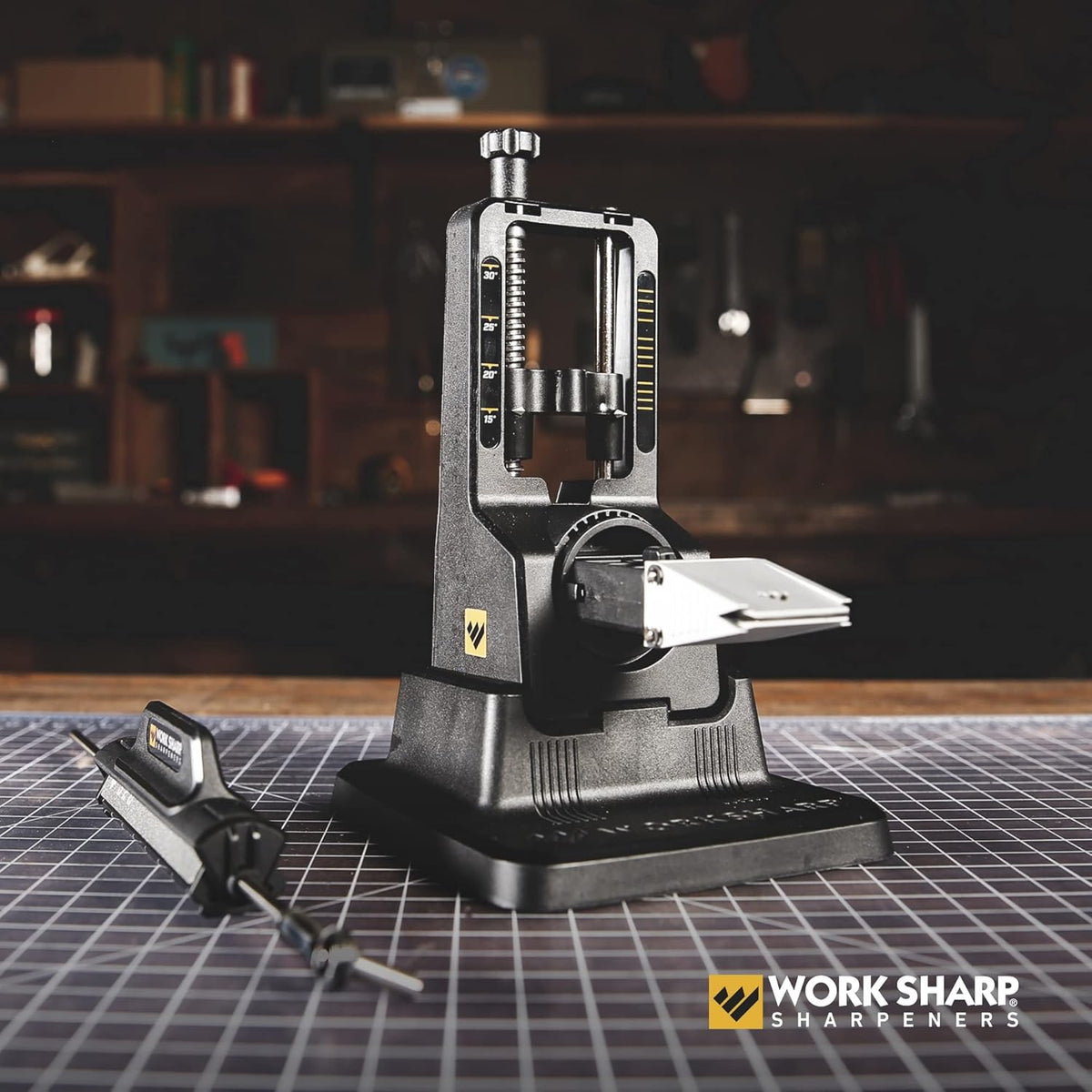 Precision Adjust Knife Sharpener Kit - Fixed Angle Sharpening System for Kitchen & Pocket Knives - Professional Guided Knife Sharpening Tool