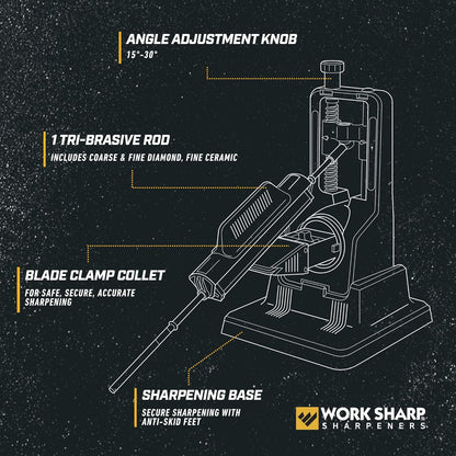 Precision Adjust Knife Sharpener Kit - Fixed Angle Sharpening System for Kitchen & Pocket Knives - Professional Guided Knife Sharpening Tool