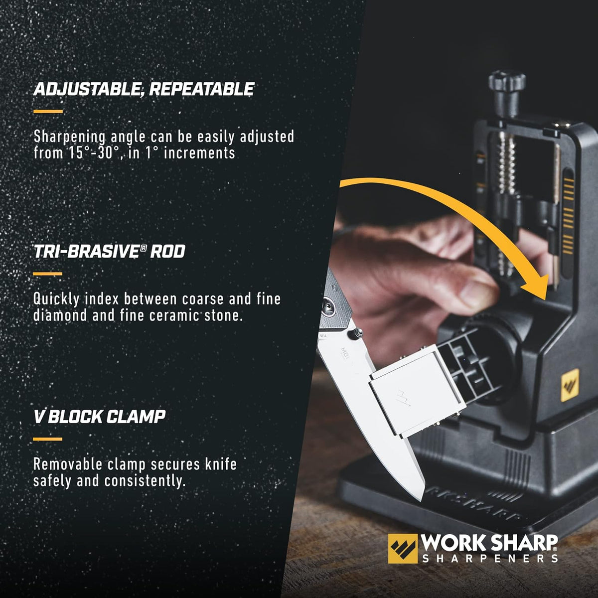 Precision Adjust Knife Sharpener Kit - Fixed Angle Sharpening System for Kitchen & Pocket Knives - Professional Guided Knife Sharpening Tool