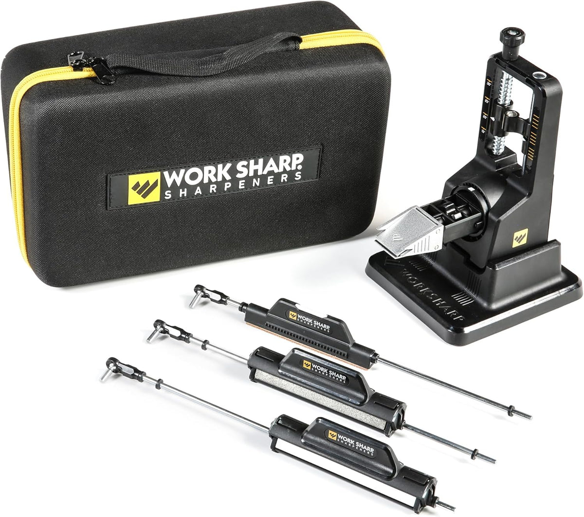 Precision Adjust Knife Sharpener Kit - Fixed Angle Sharpening System for Kitchen & Pocket Knives - Professional Guided Knife Sharpening Tool