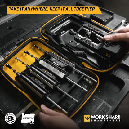 Precision Adjust Knife Sharpener Kit - Fixed Angle Sharpening System for Kitchen & Pocket Knives - Professional Guided Knife Sharpening Tool