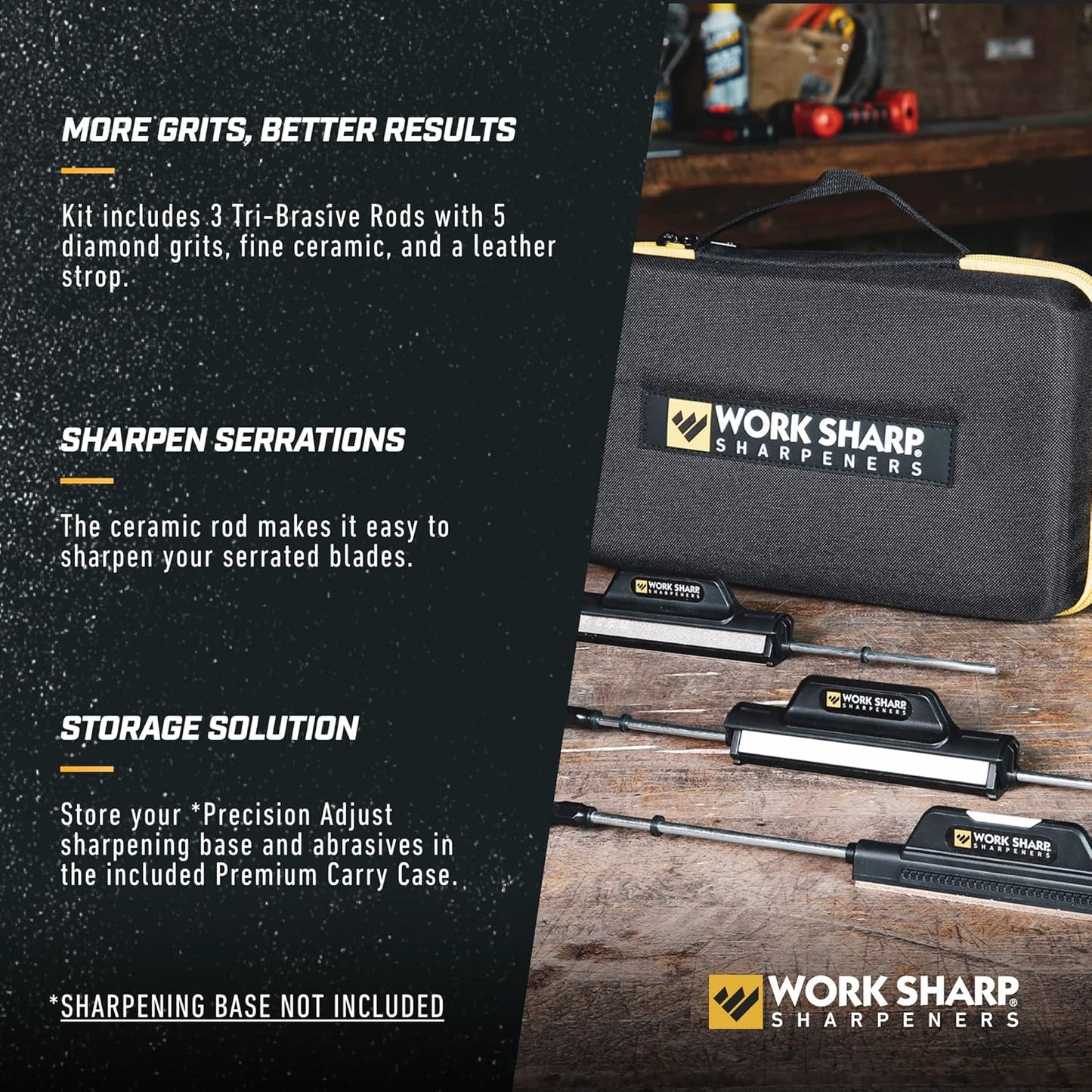 Precision Adjust Knife Sharpener Kit - Fixed Angle Sharpening System for Kitchen & Pocket Knives - Professional Guided Knife Sharpening Tool
