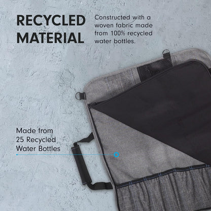 Preservation 8-Pocket Knife Luggage, Heather Gray - 8 Elasticized, Reinforced Pockets for Culinary Tools - Holds Up to 18” Knife - Made From 100% Recycled Water Bottles