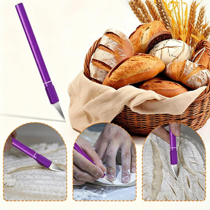 Upgraded Bread Lame with 10 Blades - Professional sourdough Scoring Tool for bread scoring tool Safety Cover & Ergonomic Handle - Premium Bread Scoring Knife for Artisan Bread Making (1, Gray)