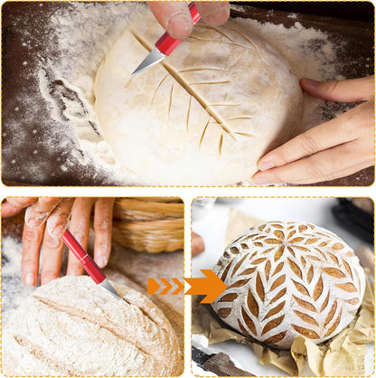 Upgraded Bread Lame with 10 Blades - Professional sourdough Scoring Tool for bread scoring tool Safety Cover & Ergonomic Handle - Premium Bread Scoring Knife for Artisan Bread Making (1, Gray)