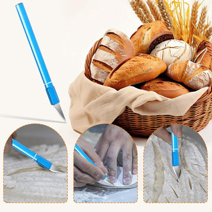 Upgraded Bread Lame with 10 Blades - Professional sourdough Scoring Tool for bread scoring tool Safety Cover & Ergonomic Handle - Premium Bread Scoring Knife for Artisan Bread Making (1, Gray)